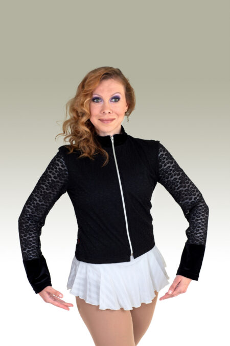 OKSANA BAIUL® "MARINA" FLORAL & LACE VELVET JACKET