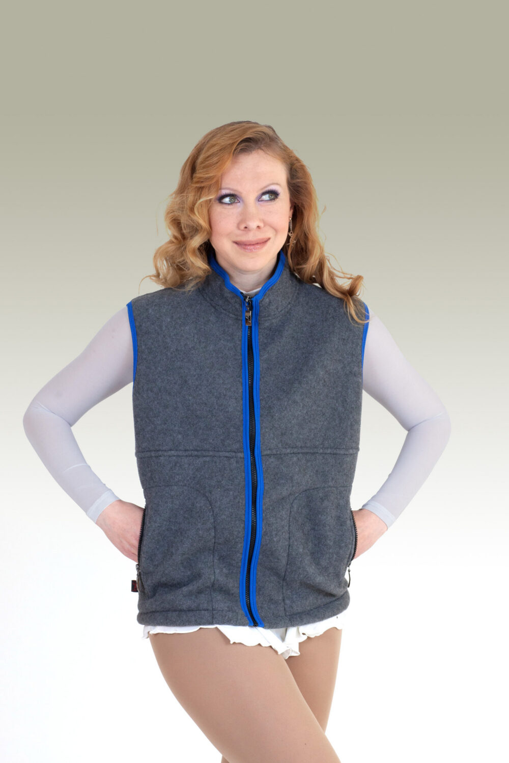 OKSANA BAIUL® ACTIVE  "GRAY" FLEECE VEST (Unisex)